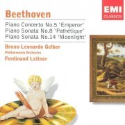 Bruno Leonardo Gelber, Philharmonia Orchestra, Ferdinand Leitner - Beethoven: Piano Concerto No. 5 'Emperor'; Piano Sonatas Nos. 8 'Pathetique' & 14 'Moonlight' (1995)