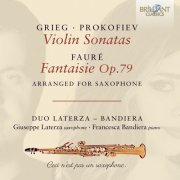 Giuseppe Laterza, Francesca Bandieri, Duo Laterza - Bandiera - Grieg & Prokofiev: Violina Sonatas, Fauré: Fantaisie, Op. 79, arranged for Saxophone (2024) [Hi-Res]